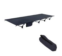 LeeQinersw Lit de Camp Portable Pliable Aluminium Lit Pliant Couchage Coton Oxford Tissu Résistant Cadre 6061 150kg Convient au Camping Bureau Hôpital Invités, Noir
