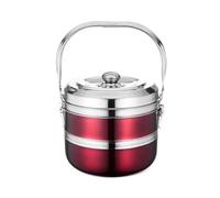 LeeQinersw Marmite Thermique Casserole Cocotte Faitout en Acier Inoxydable 304 avec Couvercles Étanches pour Conserver la Chaleur et Servir à Bonne Température, Bourgogne, Rouge Vin, 9L