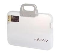 LeeQinersw Organiseur de Fichiers Portable A4, Boîte à Documents étanche, Accessoires Multi-usages pour Papier, Magazines, Cahiers, avec Poignée, Transparent
