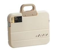 LeeQinersw Organiseur de Fichiers Portable A4, Boîte à Documents étanche, Accessoires Multi-usages pour Papier, Magazines, Cahiers, avec Poignée, Couleur Crème