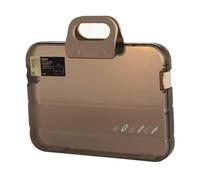 LeeQinersw Organiseur de Fichiers Portable A4, Boîte à Documents étanche, Accessoires Multi-usages pour Papier, Magazines, Cahiers, avec Poignée, Brun