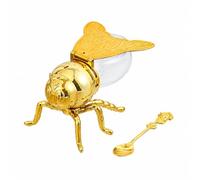 LeeQinersw Pot à Épices En Forme D'abeille Durables Porte-Épices Cvercle à Charnière En Forme D'aile Compact, Cuillère Rose Abeille Dorée
