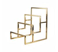 LeeQinersw Présentoir Portefeuille Support Comptoir Présentoir Portefeuille Porte-monnaie Support Sac Pochette en Acier Inoxydable Poli Structure Escalier pour , Or