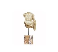 LeeQinersw Sculpture Abstraite Statue Figurine Décor en Résine Silhouette Classique Texturée sur Tige Métallique et Socle Carré Effet Marbre Pièce Maîtresse