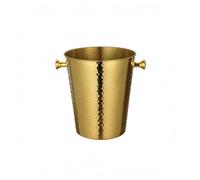LeeQinersw Seau à Champagne Muni de Support Raffiné Glacière Acier Inoxydable Capacité Généreuse Bac pour Refroidir Bouteilles, Doré, Seau À Glace Martelé De Style Européen Doré