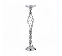 LeeQinersw Support d'Exposition Événementiel Vase Décoratif Colonne à Fleurs Porte Bouquet Élément d'Ornement Métal Robuste Style Spiralé Moderne Adapté aux, Silver, M Bulk
