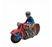 LeeQinersw Vintage en Tôle Figurine Rétro Modèle Décoratif Maquette Mécanique à Remontoir Ornement Collectible avec Conducteur en Casque en Tôle