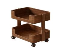 LeeQinersw Wooden Bookcase Bibliothèque Étagère Chariot Roulant Meuble de Rangement en Bois Massif avec roulettes Accès Frontal Compact Convient à Appartement Petit, 3 Couches