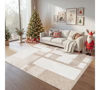 Leesentec Tapis Beige Salon Chambre Lavable Antidérapant Marron 160x230cm | Intérieur & Extérieur | Compatible chauffage au sol | Adapté à l'aspirateur laveur | Utilisable toute l'année | Toutes pièces