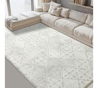 Leesentec Tapis Salon Chambre à Poils Courts,Super Doux Dessous AntidéRapant, Abstrait Decoration Maison Grand Interieur Moquette,Paillasson Exterieur Entree,Creme/Gris,200x250cm