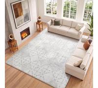 Leesentec Tapis Salon Chambre à Poils Courts,Super Doux Dessous AntidéRapant, Abstrait Decoration Maison Grand Interieur Moquette,Paillasson Exterieur Entree,Creme/Gris,160x200cm