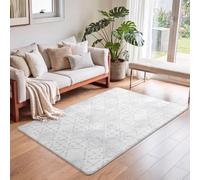 Leesentec Tapis Salon Chambre à Poils Courts,Super Doux Dessous AntidéRapant, Abstrait Decoration Maison Grand Interieur Moquette,Paillasson Exterieur Entree,Creme/Gris,80x120cm