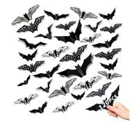 Leesgel Décoration Halloween, 120 Chauves-Souris 3D Mur Fenêtre