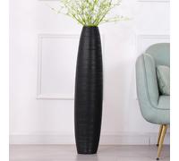 Leewadee Grand Vase A Poser Au Sol 85 cm Haut - Vase De Sol pour Fleur Ou Pampa, Noir, Résine