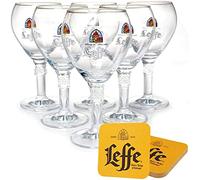Leffe Lot de 6 verres à bière 0,25 l avec 6 sous-bocks originaux - Verres originaux Leffe 0,25 l