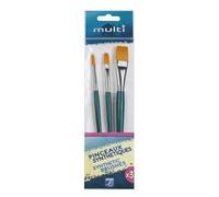 Lefranc Bourgeois 120101 Studio Lot de 3 pinceaux synthétiques pour Aquarelle, Huile et Acrylique