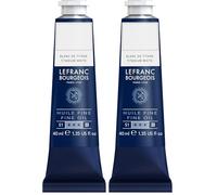 Lefranc Bourgeois 301801 Peinture à l’Huile Fine de Haute Qualité, Résistante à la Lumière, Consistance Homogène, Tube de 40 ml - Idéale pour Châssis, Toile et Carton à Peindre - Blanc deTitane