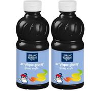Lefranc Bourgeois - Acrylique liquide brillante Glossy pour enfants- 250ml Noir (Lot de 2)