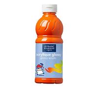 Peinture acrylique lefranc bourgeois glossy fluide brillante indélébile multi-supports orange flacon 500ml
