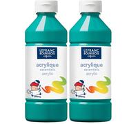 Lefranc Bourgeois - Acrylique liquide Essentiel pour enfants - Bouteille 500 ml - Vert Foncé (Lot de 2)