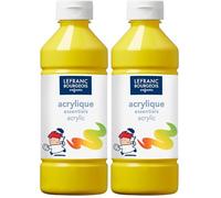 Lefranc Bourgeois - Acrylique liquide pour enfants - Bouteille 500 ml - Jaune primaire (Lot de 2)