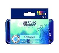 Lefranc Bourgeois Aquarelle Fine Boite Metal De 12 Demi Godets, Ensemble de 13 pièces