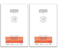 Lefranc Bourgeois Bloc papier acrylique A4 Set de 15 Feuilles (Lot de 2)