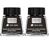Lefranc Bourgeois Cartouche à Dessin, Noir, 14 ml (Lot de 2)