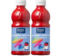 Lefranc Bourgeois Gouache Redimix Color and Co-, Carmin, Tempera Kinderfarbe - 500ml (Lot de 2)
