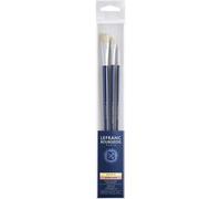 Lefranc Bourgeois Lot De 3 Pinceaux - Rond Ndegres4 / Plat Ndegres14 / Use Bombe Ndegres 8 - Manche Long