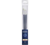 Lefranc Bourgeois Lot De 3 Pinceaux - Rond Ndegres4 / Plat Ndegres8 / Use Bombe Ndegres 4 - Manche Long