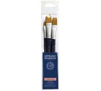 Lefranc Bourgeois Set de 3 Pinceaux Synthétiques plats (n° 8/16/24) Manche court