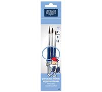 Lefranc Bourgeois - Pinceaux ergonomiques Grippy rond - Lot de 3 tailles : 2/8/12