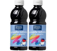 Lefranc Bourgeois Redimix Gouache Liquide 500ml Noir (Lot de 2)