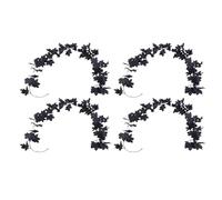 Leftwei Guirlande d'automne Noire de 6,6 Pieds, Feuilles d'automne Artificielles de Vigne de Feuille 'érable, Décor avec Tiges Flexibles pour Les Décorations de Fête 'Halloween et de Noël à la