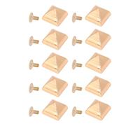 Leftwei Jeu de Rivets à Vis Pointus Carrés pour la Réparation D'articles en Cuir 20 Ensembles 15mm en Alliage de Zinc Solide et Durable (GOLD)