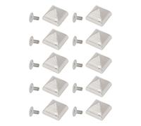 Leftwei Jeu de Rivets à Vis Pointus Carrés pour la Réparation D'articles en Cuir 20 Ensembles 15mm en Alliage de Zinc Solide et Durable (SILVER)