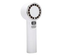Leftwei Ventilateur Turbo de Poche, Ventilateur Rafraîchissant Portable Rechargeable par USB avec Écran Numérique et Lanière, pour les Trajets Quotidiens, Chaleur Estivale (WHITE)