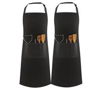 LEFUNDA® Tablier de cuisine femme, Étanche avec 3 Poches, Tablier cuisine homme Réglable avec de Longues Lanières, Professionnel Tabliers Homme Femme, barbecue,Restaurant,Café,Jardinage,Serveurs,école
