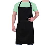 LEFUNDA® Tablier de cuisine femme, Étanche avec 3 Poches, Tablier cuisine homme Réglable avec de Longues Lanières, Professionnel Tabliers Homme Femme, barbecue,Restaurant,Café,Jardinage,Serveurs,école