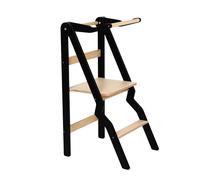 leg&go Tour d’apprentissage pliable ZigZag en bois avec barre de sécurité, Noir