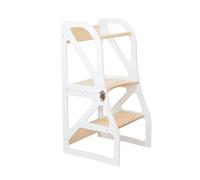 leg&go Tour de Cuisine Transformable en bois Securestep, Tour d’apprentissage 2 en 1, blanc