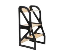 leg&go Tour de Cuisine Transformable en bois Securestep, Tour d’apprentissage 2 en 1, noir