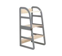 leg&go Tour de Cuisine Transformable en bois, Tour d’apprentissage 2 en 1, Grise