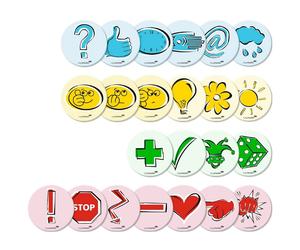 Legamaster 7-257002 Moderationskarten emoticon farbsortiert Ø 9,5