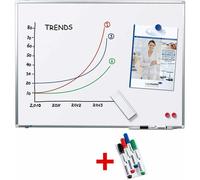 Legamaster 7-P101035 OFFRE SPÉCIALE : Tableau blanc Legamaster PREMIUM PLUS 60,0 x 45,0 cm en acier émaillé blanc + 4 marqueurs TZ 100 assortis offerts