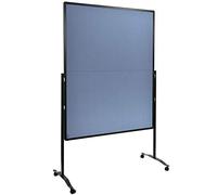 Legamaster Premium Plus Tableau d'affichage pliable - Bleu/gris - 150 x 120 cm - Tableau d'affichage double face recouvert de feutre - Utilisable comme séparateur - Avec 4 roulettes verrouillables et