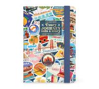 Legami - Agenda hebdomadaire illustré avec carnet 2026-2027, Travel Stickers, 16 mois, format petit, de septembre 2026 à décembre 2027, fermeture à élastique, papier certifié FSC, 9,5 x 13,5 cm