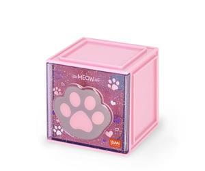 LEGAMI - Boîte modulaire de bureau Cutie Cubes, Thème Kitty, Organiseur de bureau, Boîte de rangement, Feuille d'autocollants inclus, Empilable, Multifonctionnel, en ABS, 90 x 90 x 100 cm