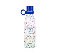 Legami - Bouteille thermos Hot&Cold, 500 ml, fermeture hermétique, 12 heures pour les boissons chaudes, 24 heures pour les boissons froides, poignée amovible en silicone, en acier inoxydable